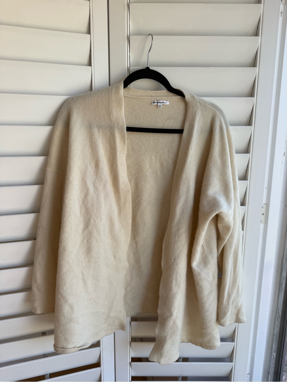 Reformation Cream Women's Sweater Cardigan Sz M